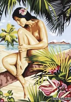 

Se929-418 canvas with a pattern SEG de Paris 'островитянка' 45*60 cm