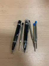 Mini Bolígrafo De metal de lujo con 2 recambios, bolígrafo portátil de 0,7mm con tinta azul y negra