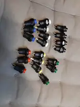 Interruptor de botón momentáneo DS228, botón de bloqueo de encendido/apagado para tablero de coche, barco, 12V, DS428, 10 Uds.