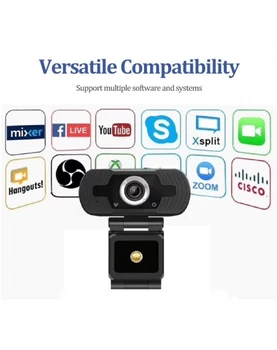 

Webcam HD 1080P Video Camera Webcam with Built-in Microphone