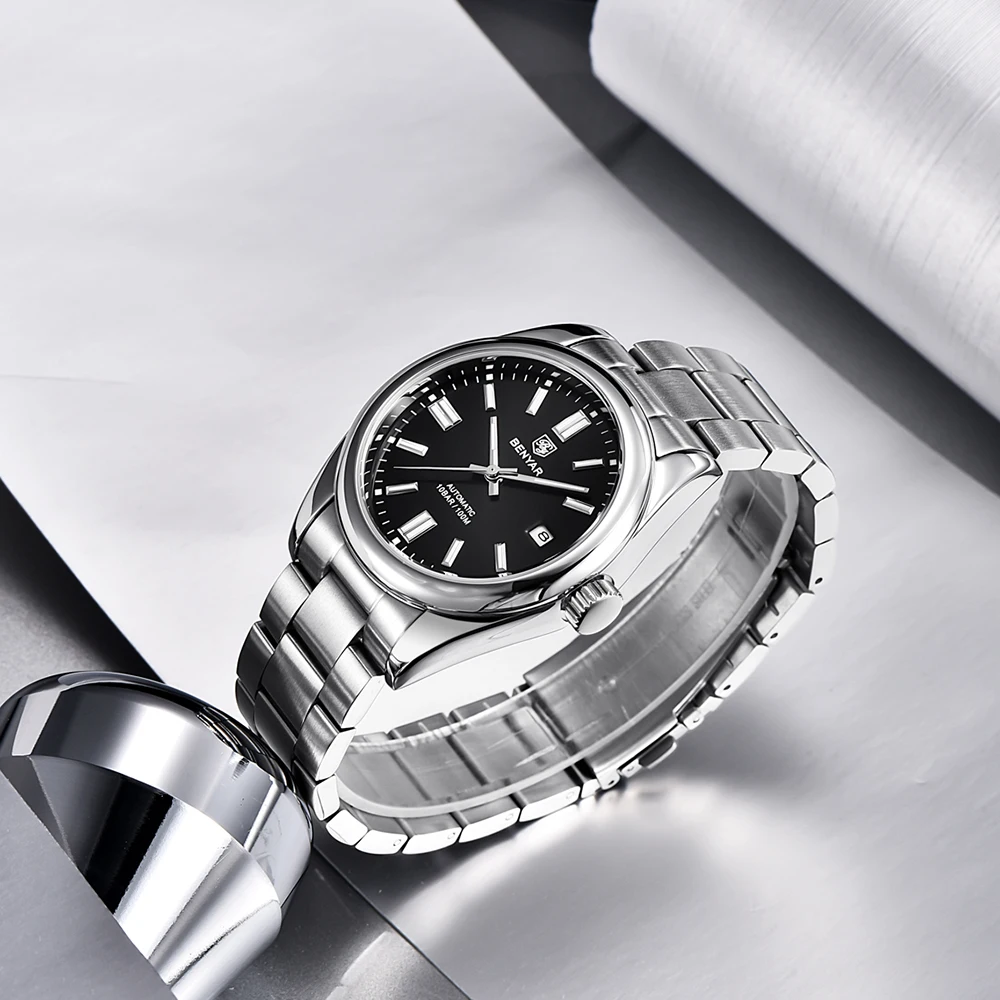 BENYAR New 2023 Luxury Mechanical Wristwatches10Bar Waterproof Sports Men Automatic Watch Stainless Steel Diving Watch for Men 4
