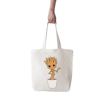 

Angemiel Bag In Large Pots Baby Groot Shopping Beach Tote Bag
