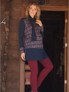 

Maternity Clothing Double Zipper Motif Pattern Tunic