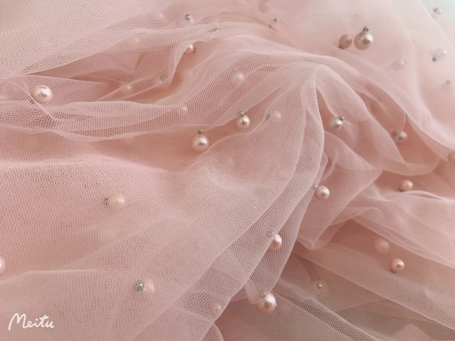1 yard Light pink pearl bead tulle fabric, pearl beading tulle lace fabric  for bridal veils, bridal dress, wedding prop backdro - AliExpress