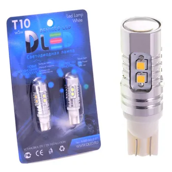 

1pcs LED Car Lamp T10 - W5W - 10 SMD 2323 + lens
