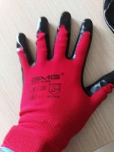 Guantes de trabajo GMG CE EN388, protección de seguridad de nitrilo suave, color rojo y negro, a prueba de aceite, mecánicos, 6 pares, gran oferta