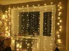 Light Led Curtain-String Window-Decor Christmas Garland Patio Xmas Party 220V EU AIFENG