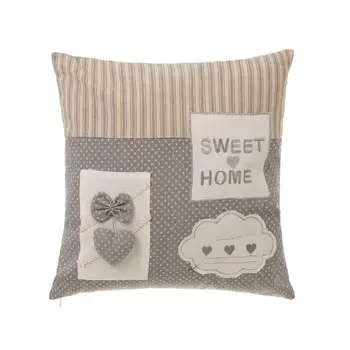 

PAD COTTON-POLYESTER PAD WHITE-GREY 45X45 CM FOR SOFA DECORATION SOFT WITH DRAWING AND LETTER SWEET HOME SHAPE SQUARE
