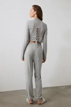 

Trendyol Back Gusset Eyelash Pajamas set THMAW21PT0214