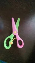 Mini tijeras de plástico de cabeza redonda para niños y estudiantes, suministros de corte de papel para guardería, 137mm, 1 Uds., nuevo