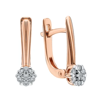 

Gold earrings with diamonds sunlight sample 585
