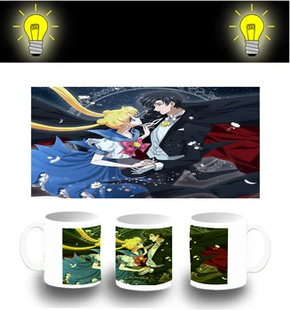 

CUP PHOTOLUMINESCENT USAGI X TUXEDO LOVE ANIME glitter mug