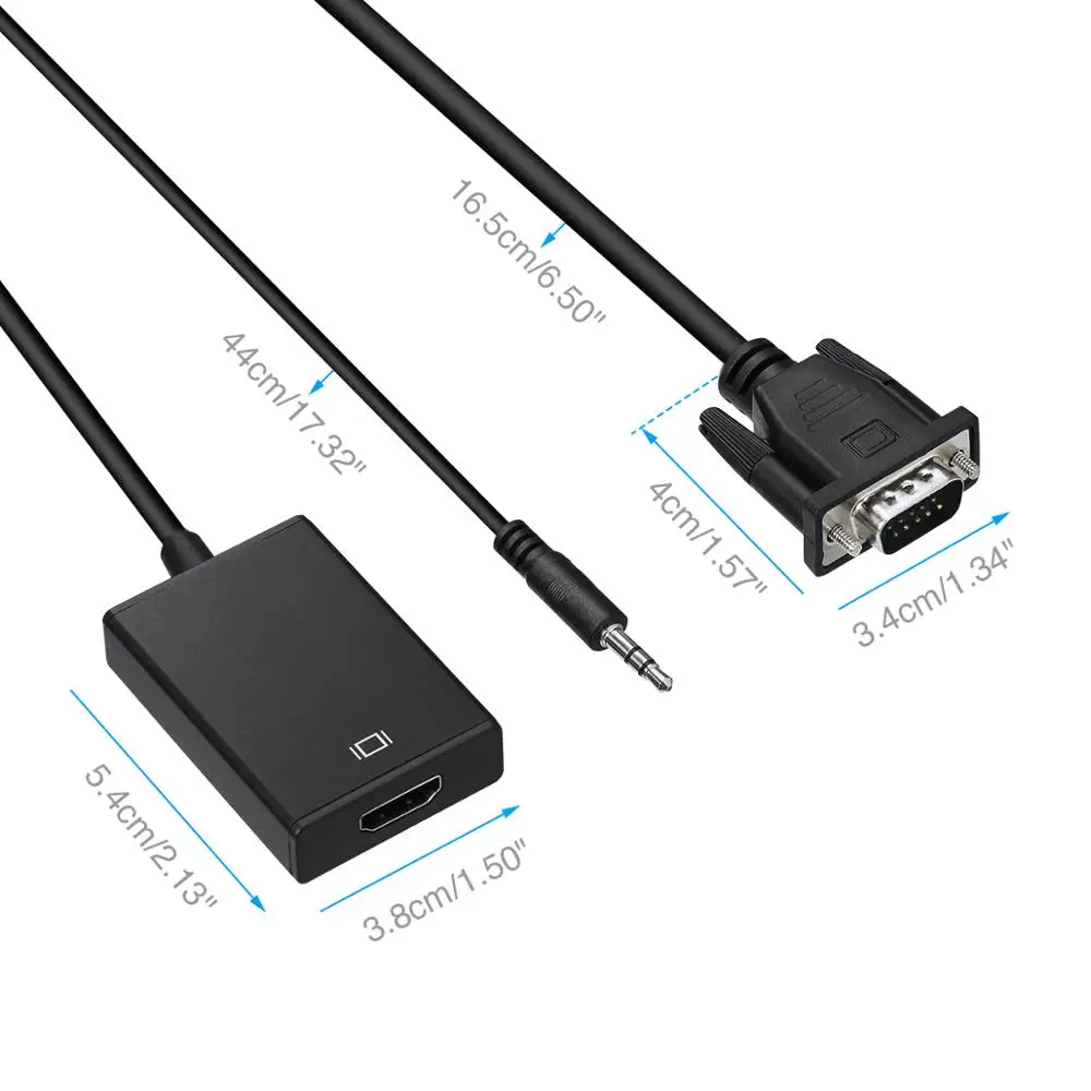 Переходник с VGA на HDMI папа 1080P|Адаптеры AC/DC| |