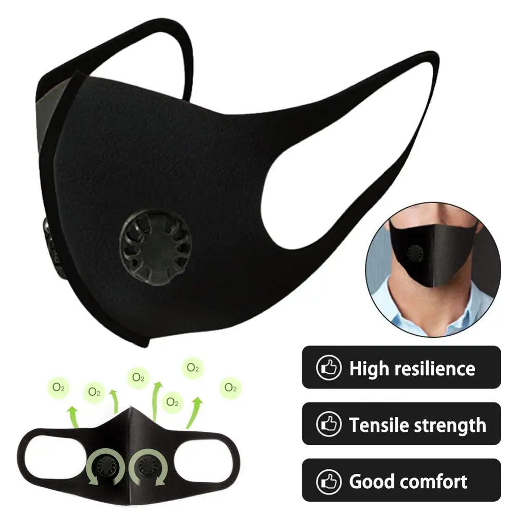 

1Pcs Fashion Unisex Cotton Breath Valve PM2.5 Mouth Mask Anti-Dust Anti Pollution Mask Cloth Activated Carbon Filter Respirator