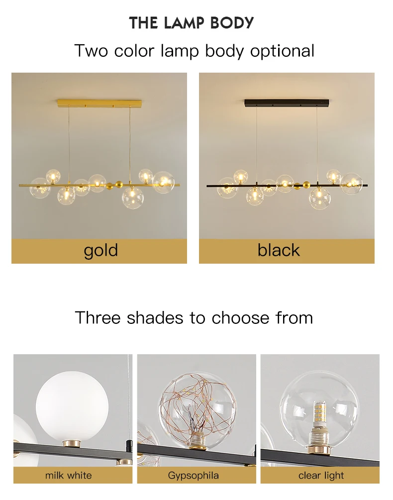 Nordic Vintage Ceiling Chandelier For Dining Room Kitchen Island Gold Home Decor Bar Table Transparent Glass Ball Hanging Lamp flower chandelier