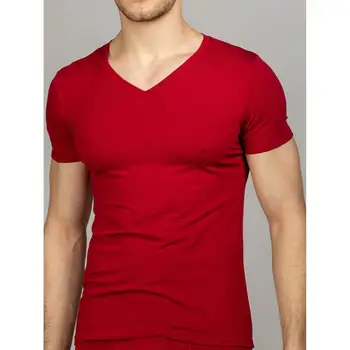 

Men 'S T shirt with V-neckline, Colour bamboo