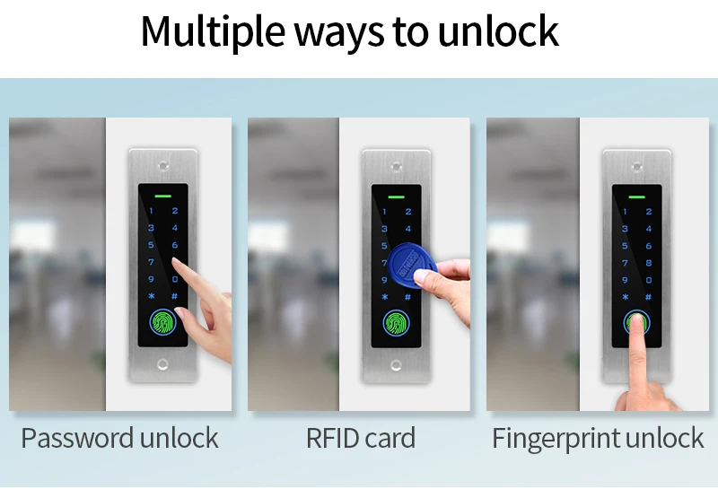 Metal Fingerprint Access Control Keypad RFID 125Khz Embedded Design Reader Secur