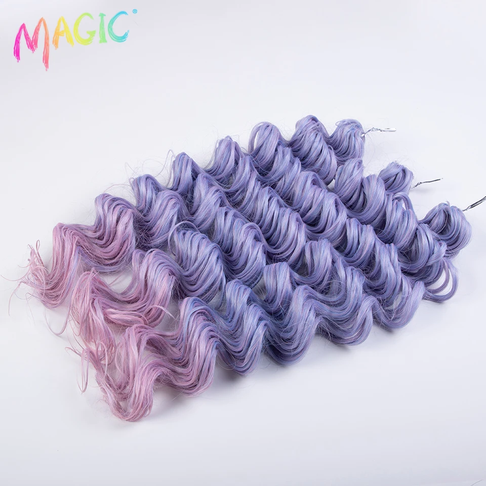 Magic 24 Inch Synthetic Crochet Hair Deep Wavy Twist African Curls Crochet Braids Ombre Blonde Hair Extensions For Women Cosplay