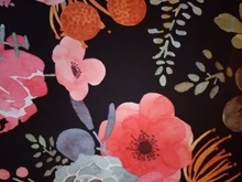 Floral Wallpaper Stick Decorative Flower-Peel Self-Adhesive Bedroom Vinyl Navy-Blue/orange
