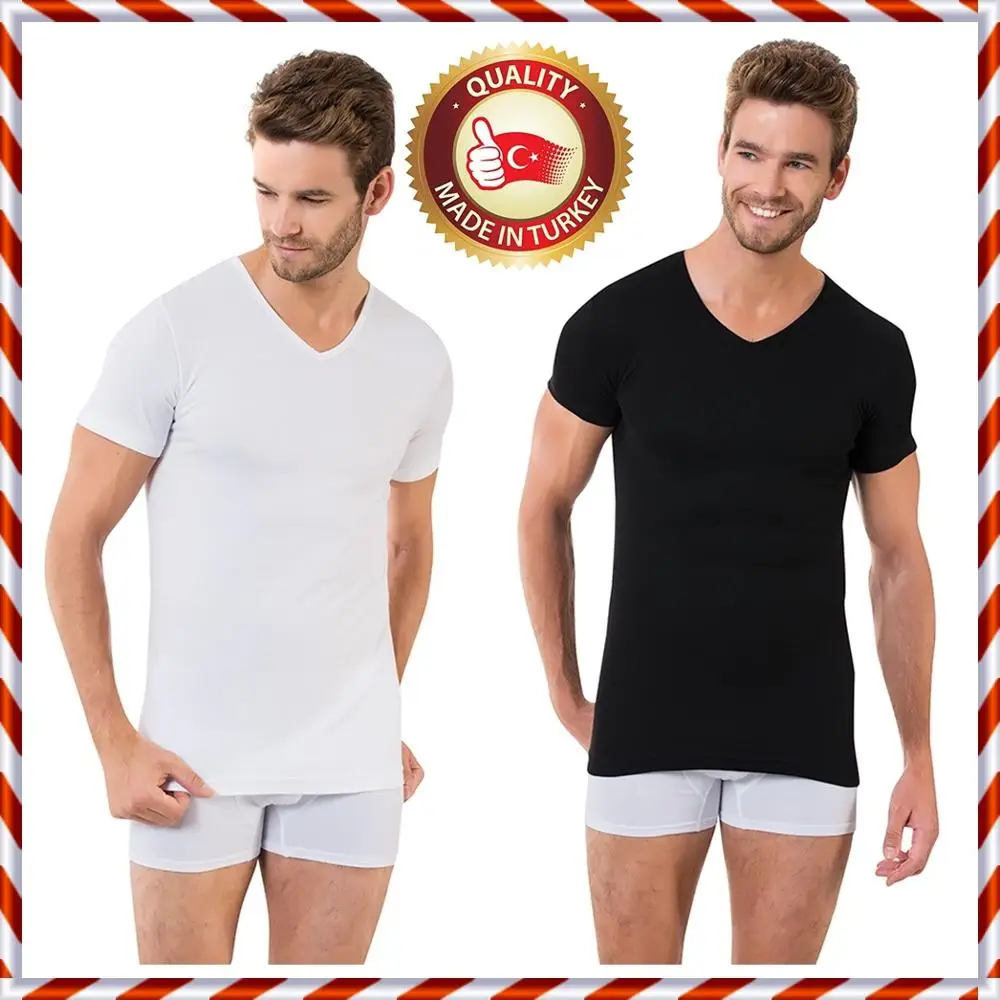 SET OF 3 or 6 TURKISH COTTON Men UNDERWEAR Sleep Clothing Short sleeved