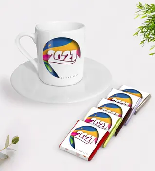 

Personalized 2021 Happy birthday Turkish coffee Cup and Chocolate Gift Seti-10