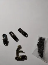 KAK-cerrojo de candado de hierro y bronce antiguo, 12 uds., 34x28mm, cerradura de gancho para Mini joyería, caja de madera con tornillos, Hardware para muebles