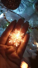 Adornos navideños para el hogar, guirnalda colgante con luz LED de copo de nieve para decoración de árbol de Navidad, regalo de Navidad, Año Nuevo, 2020