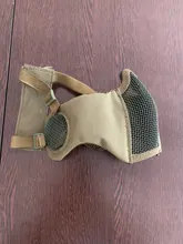 Nueva táctica máscaras de Airsoft Paintball CS plegable media cara de acero de bajo carbono de malla de estilo militar cómodo oreja máscara protectora