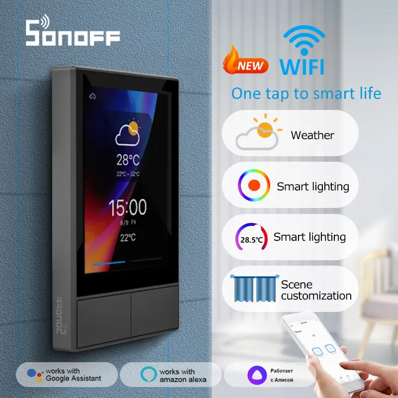 SONOFF NS панель Smart Scene настенный выключатель ЕС/США Wifi термостат дисплей все-в-одном
