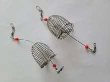 1 Uds 4,5*5,7 cm/4*4,6 cm/3,4*3,6 cm de pescado pequeño de acero inoxidable cebo jaula canasta alimentadora HolderFishing atraer jaula accesorios de pesca