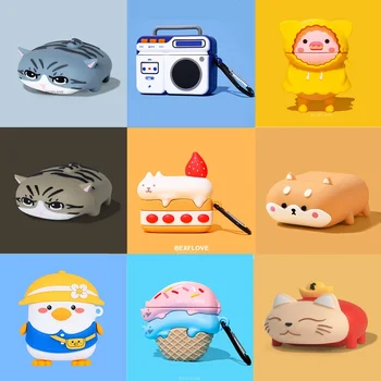 

3D Headphone Case For Airpods 2 Case Silicone Cute Dog Cartoon Earphone Cover For Apple Air pods Pro 3 1 Bluetooth Earpods Case