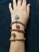 ZOSHI 3 unids/set búho de cristal pulseras de amuleto de corazón y brazaletes de aleación de oro elefante ancla colgantes pulseras de diamantes de imitación para las mujeres