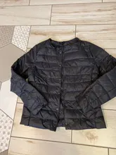 Abrigo de plumón ultraligero para mujer, chaqueta de plumón de pato sin cuello redondo, acolchado, portátil, novedad de invierno 2020