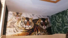 Custom Wallpaper 3d Mural Living-Room Home-Decor Decorative-Painting Bedroom Tiger Family