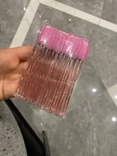 Cepillo cosmético para pestañas 50 uds, varitas de rímel de cristal, aplicador de pestañas con diamantes, brochas de maquillaje desechables
