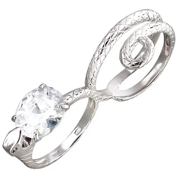 

Sokolov snake ring for two with cubic zirconia