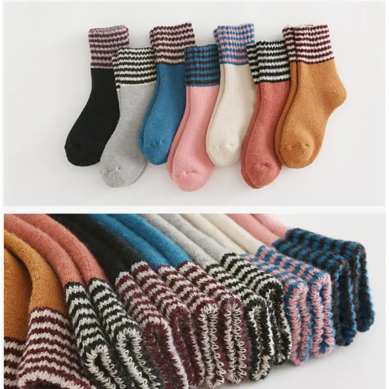 Теплые женские носки, утепленные теплые шерстяные кашемировые зимние носки до середины икры, унисекс, Бесшовные женские сапоги, носки для сна, подарок