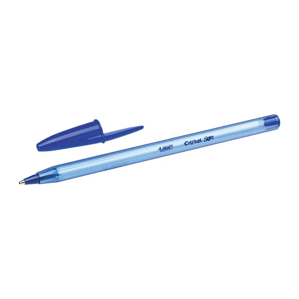 12 PCS BIC Cristal 1.0mm Ballpoint Pen Medium Smooth Writing 1 BOX Blue Ink 