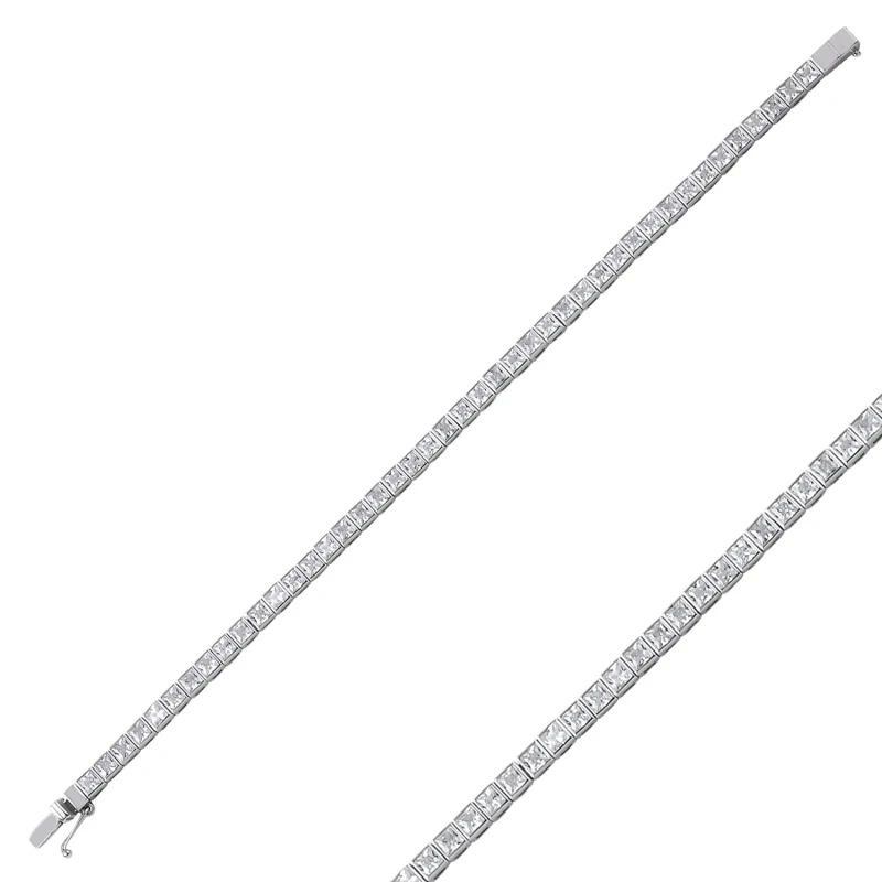 

Silver 925 Sterling Zircon Cubic Zirconia Watercourse Bracelet
