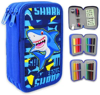 

Starplast, Plumier pencil, 3 compartments, 16 crayons, 16 color highlighters, screed, grinder pencil,