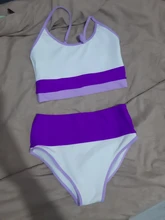 Bikini Women Swimsuit Two-Pieces High-Waist Splicing New