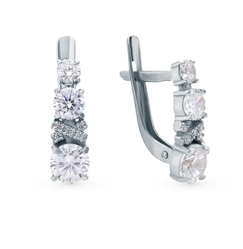 

Silver earrings with cubic zirconia sunlight sample 925