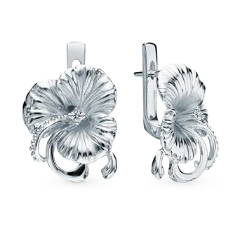 

Silver earrings with cubic zirconia SUNLIGHT test 925