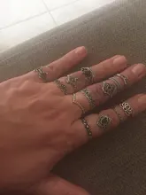 Anillo de acero inoxidable estilo hippie para mujer, sortija ajustable, estilo bohemio, hippy, serpiente, accesorio para dedo