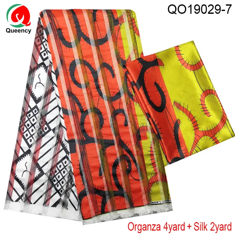 QO19029 DHL-новейший дизайн Анкара печатная африканская лента органза ткань Гана кружево для женской одежды