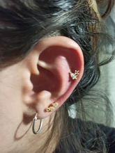CANNER-Pendientes de plata de ley 925 para mujer, Piercing para el lóbulo de la oreja, hueso del oído, hebilla de cartílago, estilo coreano