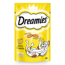 Лакомство для кошек DREAMIES лакомые подушечки с сыром 60г