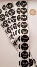 Pegatinas de agradecimiento láser para paquete de regalo, etiquetas de sellado rosa y negro, adhesivo redondo de papelería, 500 Uds.
