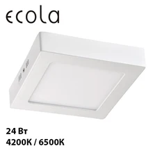 Ecola LED downlight накладной Квадратный даунлайт с драйвером 24W 220V 4200K 6500K 300x300x32 DSSV24ELC DSSD24ELC
