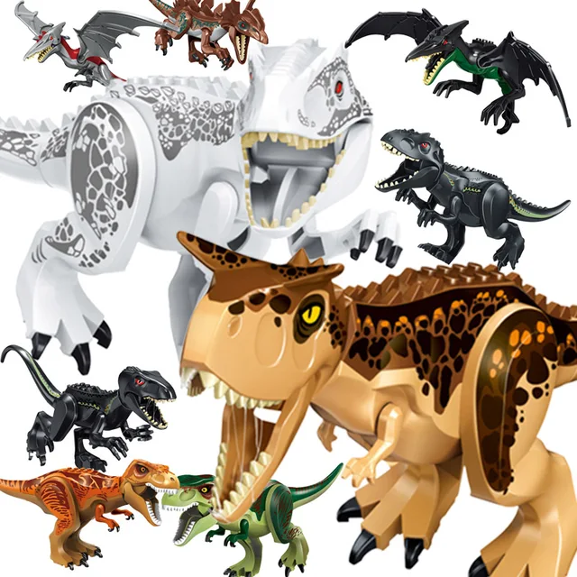 Jurassic Dinosaur World Brutal Raptor T-Rex Triceratops Indominus Rex Model Building Blocks Dino Velociraptor Figure Bricks Toys 1